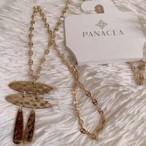 Panacea Gold Big Bulky Charm Necklace New